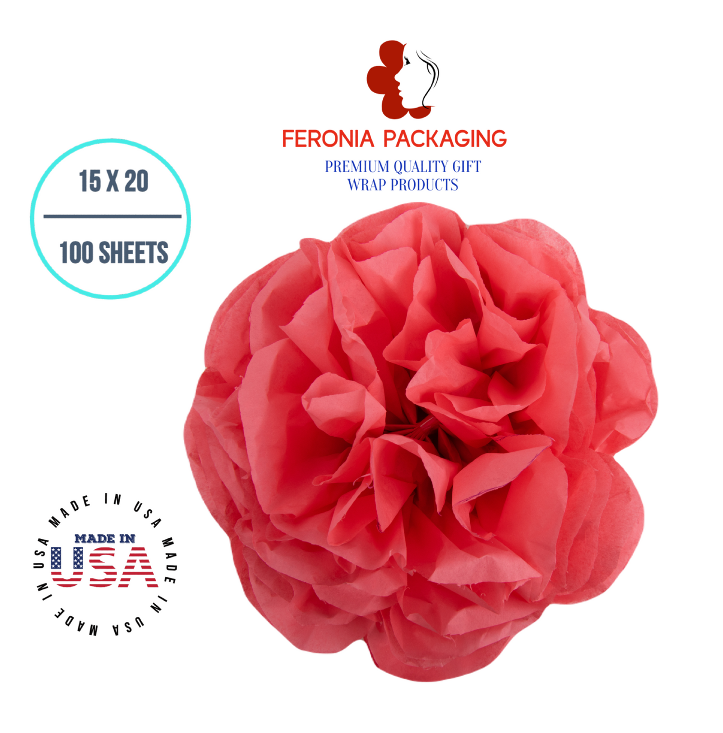 Coral Rose Tissue Paper